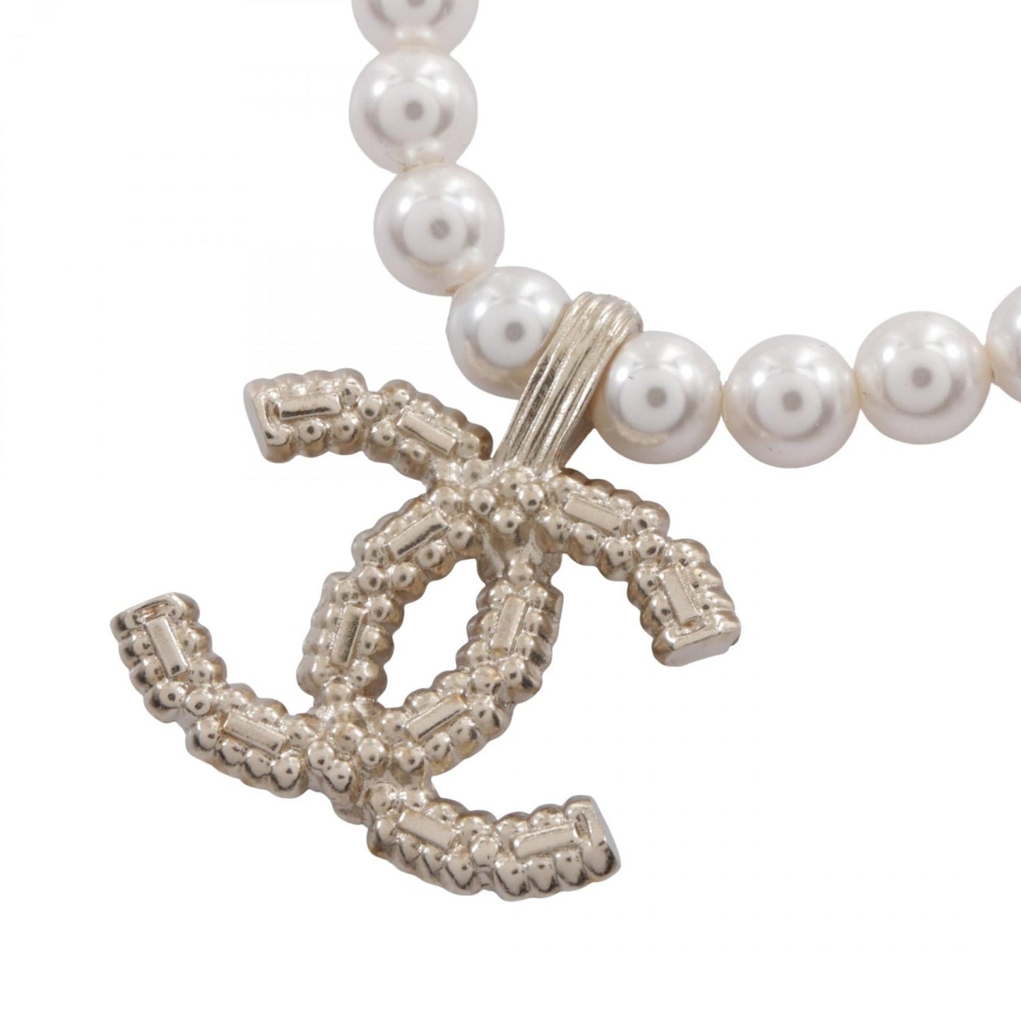 Chanel Coco Mark Choker Stainless Steel Faux Pearl