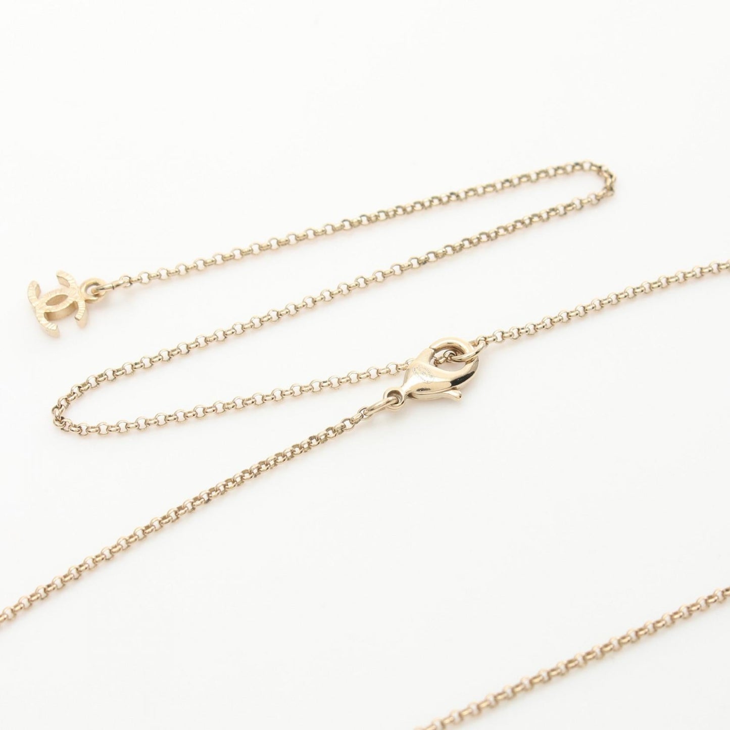 Chanel Camellia Coco Mark Necklace Gold Plated
