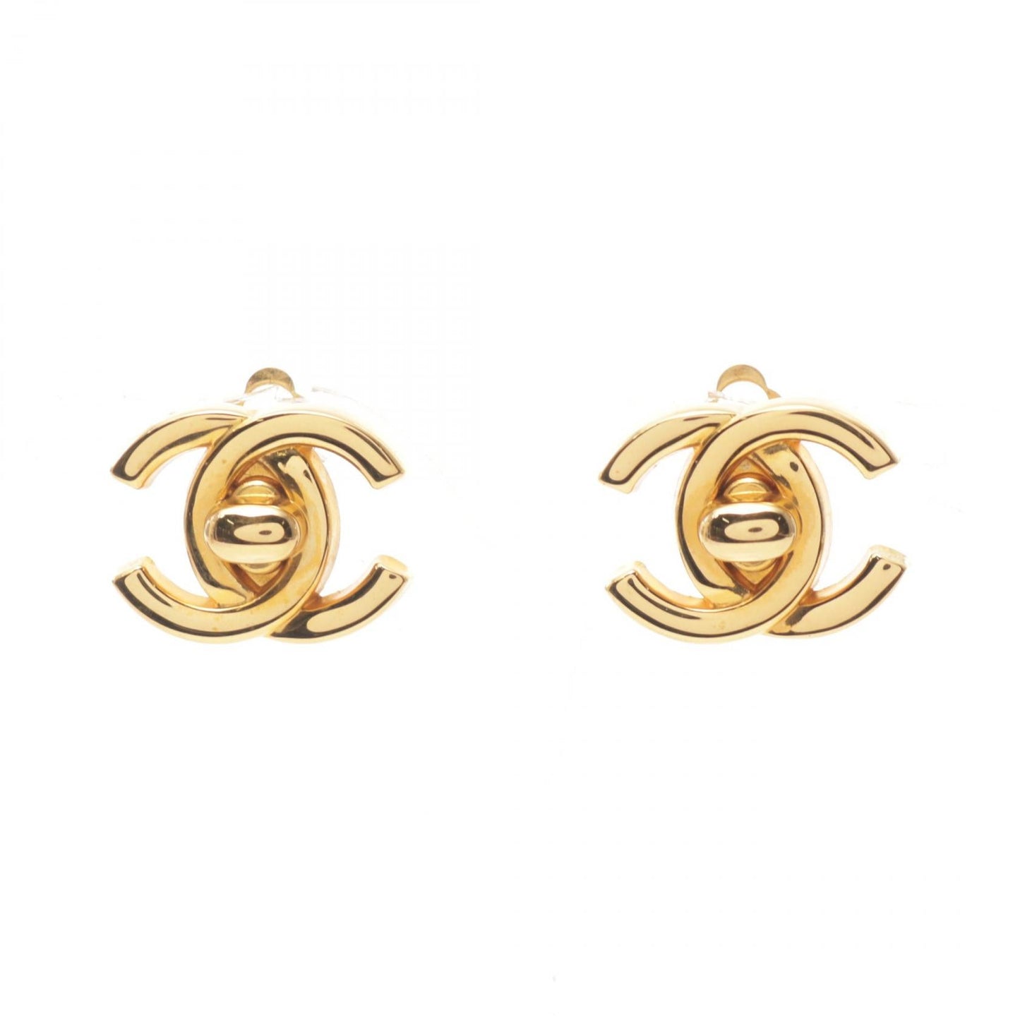Chanel Coco Mark Earrings Gold Plated