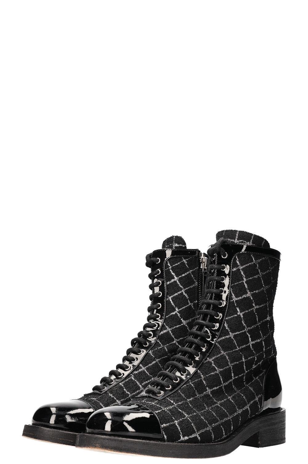 CHANEL Ankle Boots Lurex Black