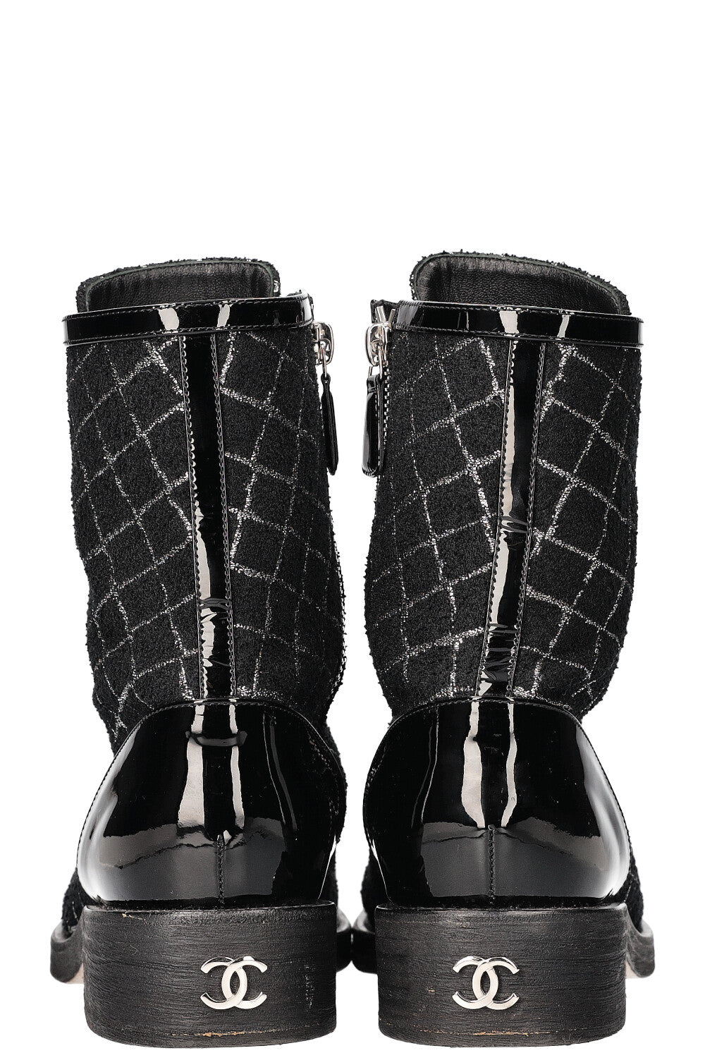 CHANEL Ankle Boots Lurex Black