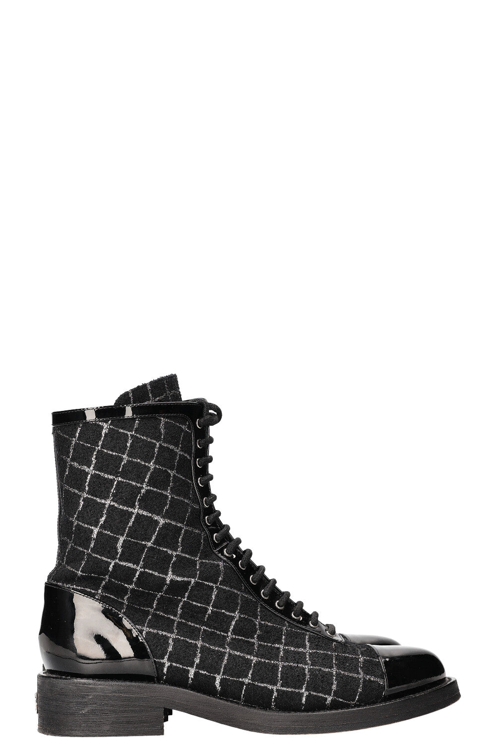 CHANEL Ankle Boots Lurex Black
