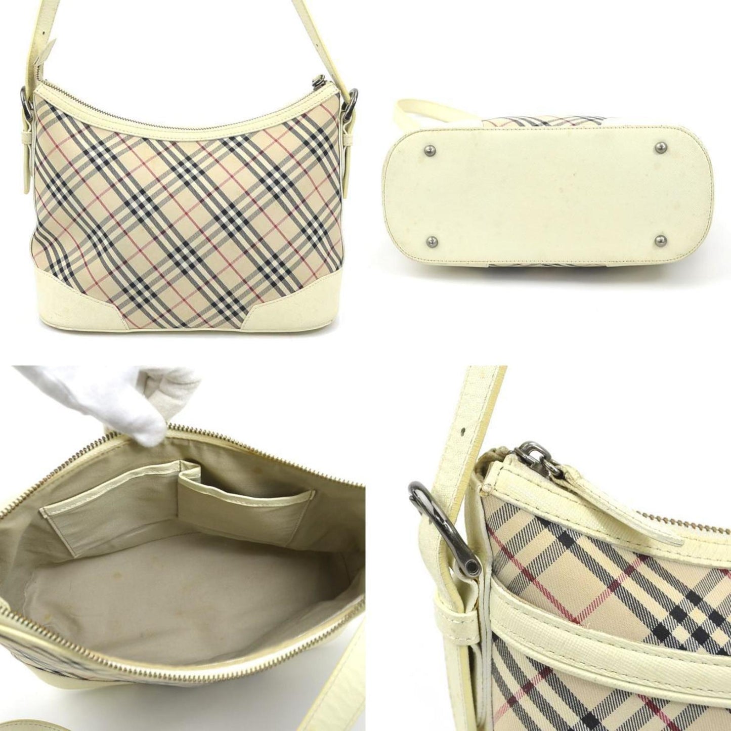 Burberry Off- Canvas Leather Shoulder Bag ()