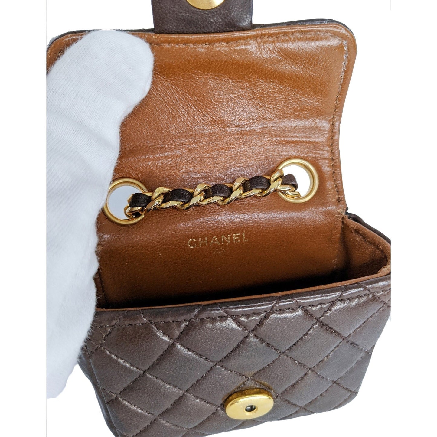 Chanel bag Vintage Brown Quilted Micro Belt Bag