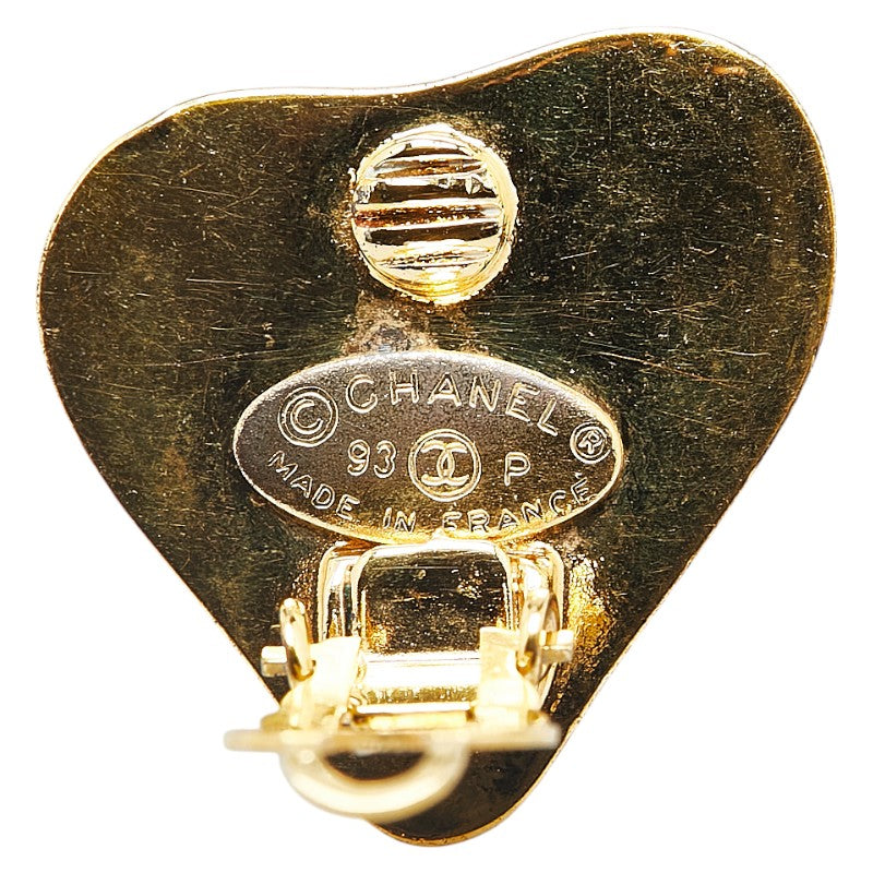 Chanel Heart Earrings Gold Clip-on