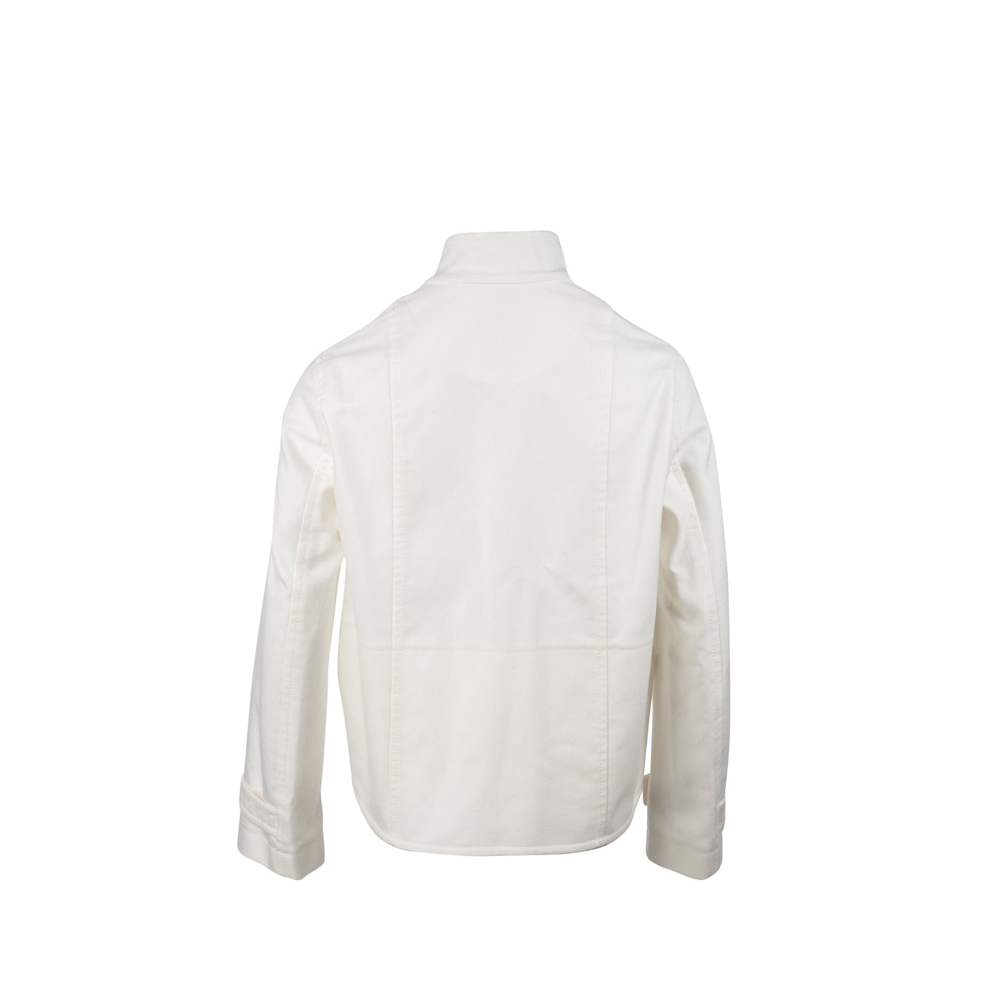 Hermes Size 36 Paletot Detail Chaine D Ancre Jackie Cotton Blanc SHW