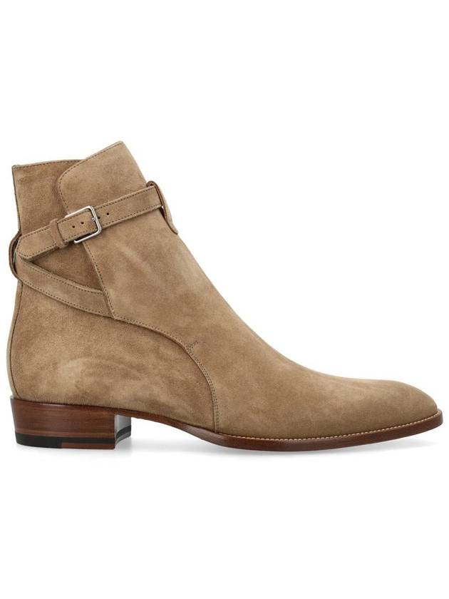 Saint Laurent Men's Jodhpur Suede Ankle Boots Tobacco Beige