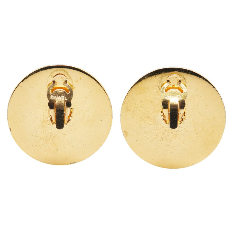 Chanel Coco Mark Cambon Earrings Gold Black