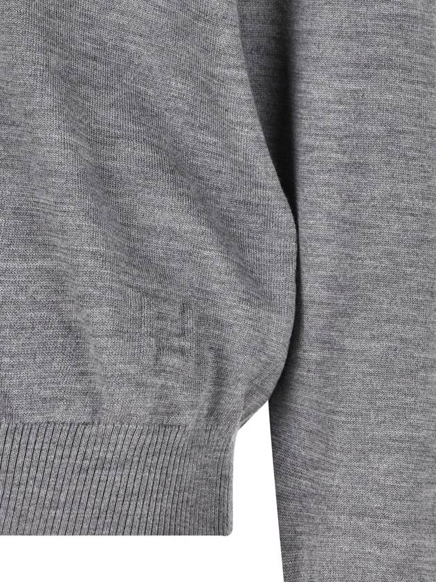 Fendi Men's V-Neck Wool Cardigan Grey