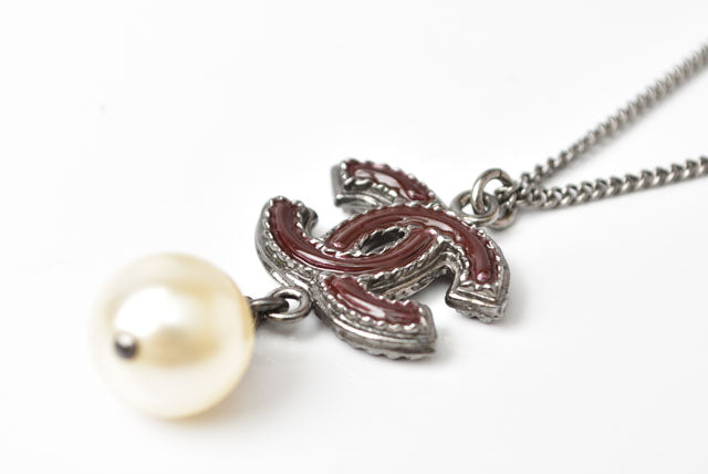Chanel 2way Necklace/Pendant with Coco Mark and Pearl Motif