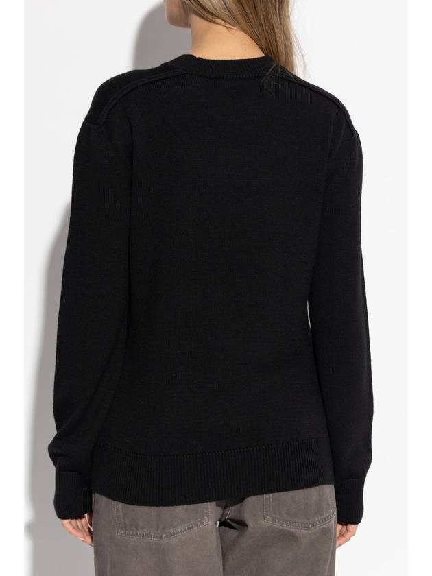 Burberry Burberry Wool Sweater With Logo Patch, Women's, Black