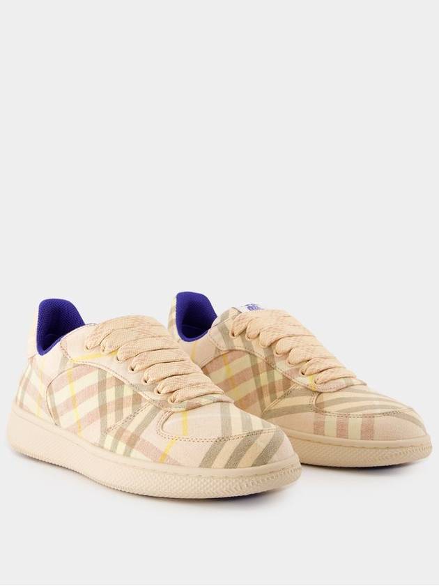 Burberry Terrace Chk Sneakers - Burberry - Linen - Pink