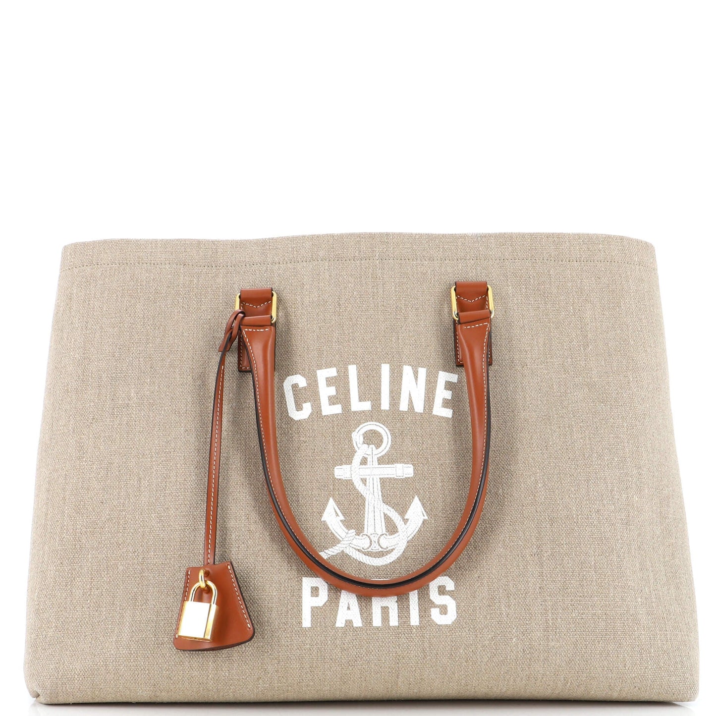Celine St. Tropez Horizontal Cabas Tote Canvas with Leather