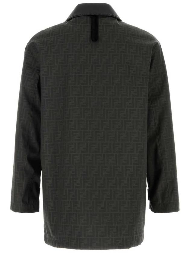 Fendi Waxed FF Jacquard Blouson Jacket Brown