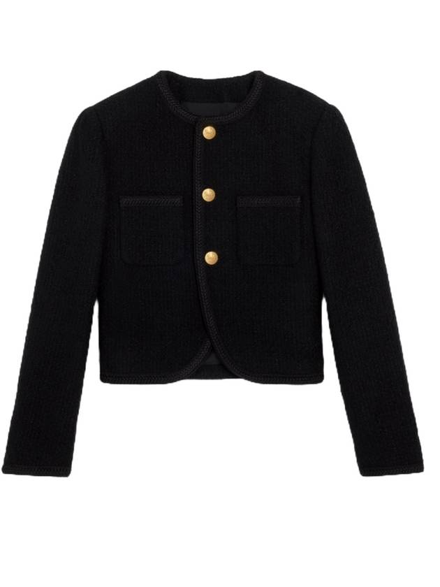 CELINE Chasseur Boucle Tweed Jacket Black