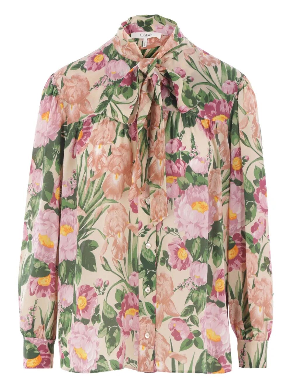 Chloe Women Floreal Print Scarf Shirt