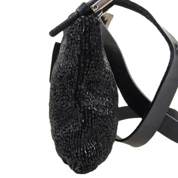 FENDI Beads Mamma Baguette Shoulder Bag Black