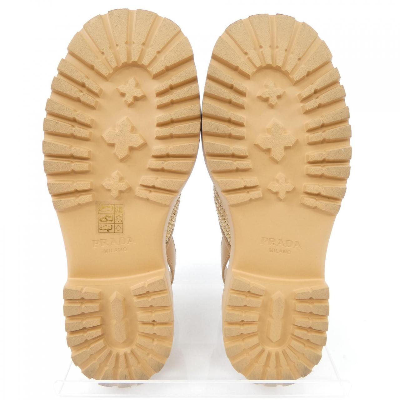 Prada 1X106O Crochet Leather Sandals