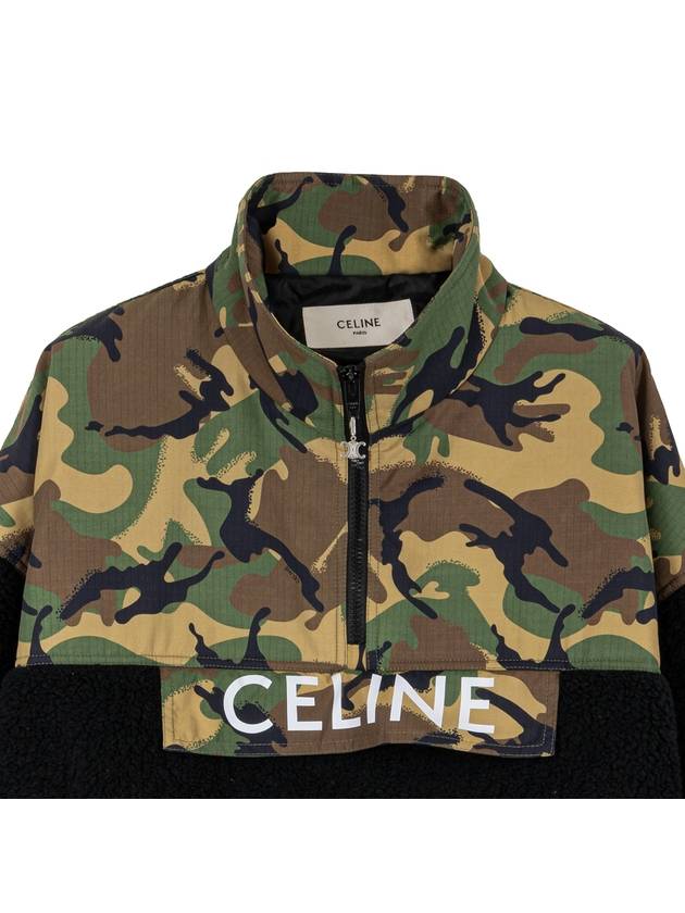 CELINE Bi-Material Jacket Black Camouflage