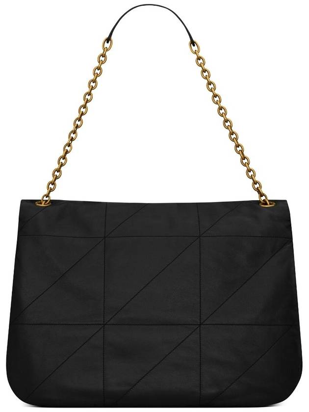 Saint Laurent Jamie Logo Plaque Leather Shoulder Bag Black