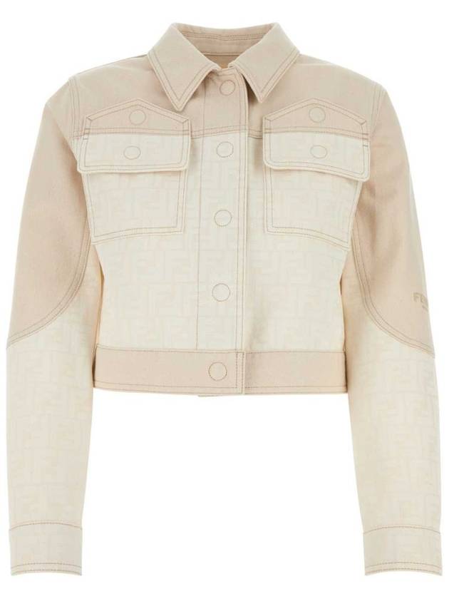 Fendi FF Blouson Jean Denim Jacket White