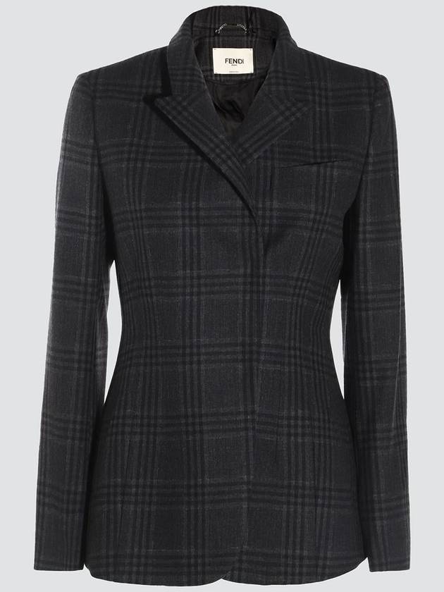 Fendi Check Wool Jacket Black