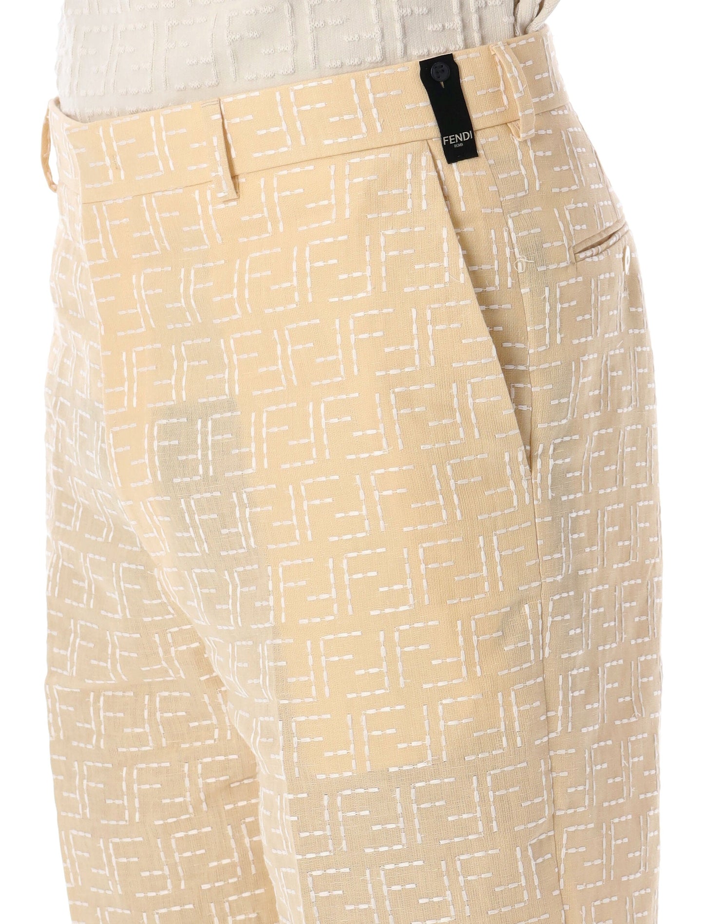 FENDI Men's Linen Blend Bermuda Shorts