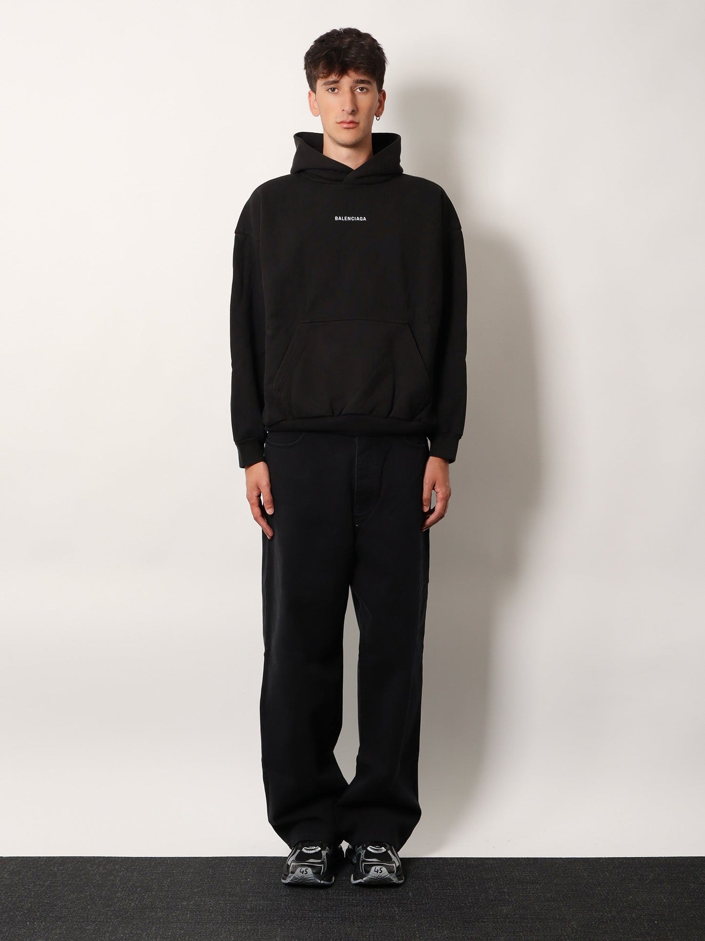 Balenciaga Men Logoed Cotton Sweatshirt