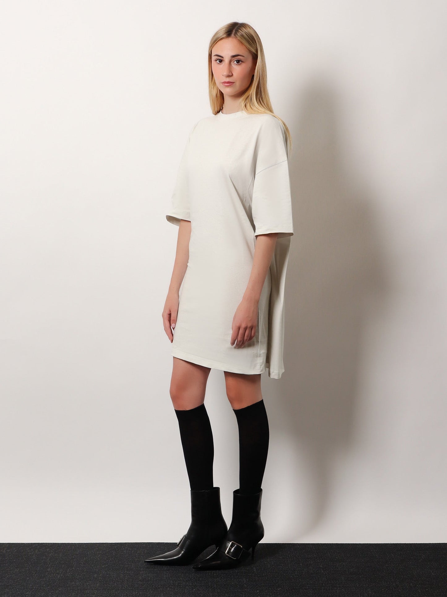 Balenciaga Women Cotton Jersey Semi Fitted Short Dress