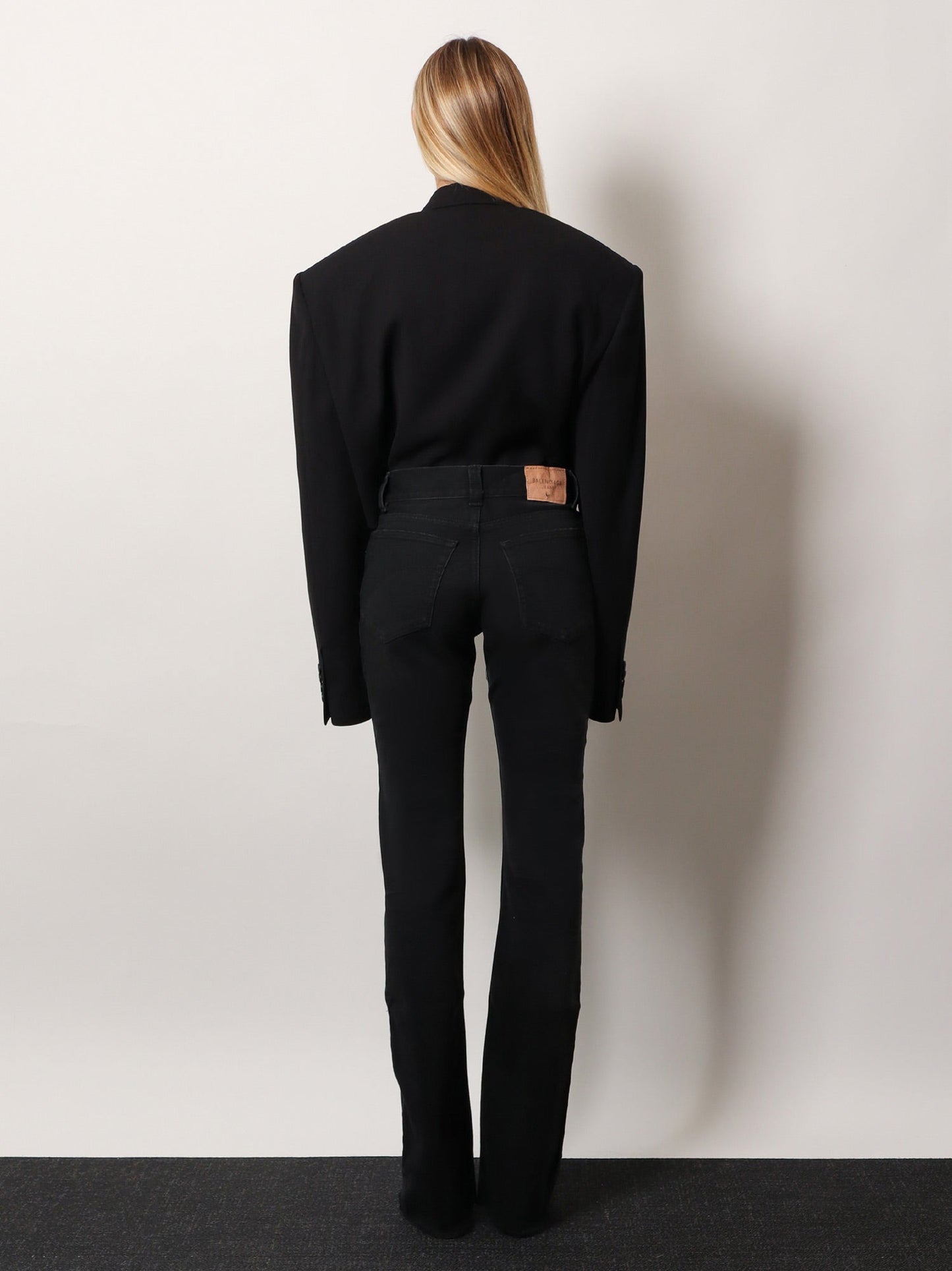 Balenciaga Women Denim Trousers With Frayed Edges