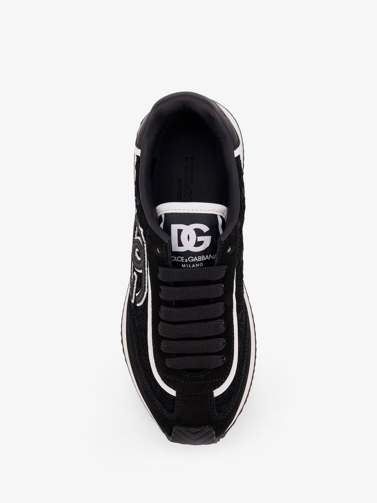 Dolce & Gabbana Women Low-Top Lace Sneakers With Suede Inserts