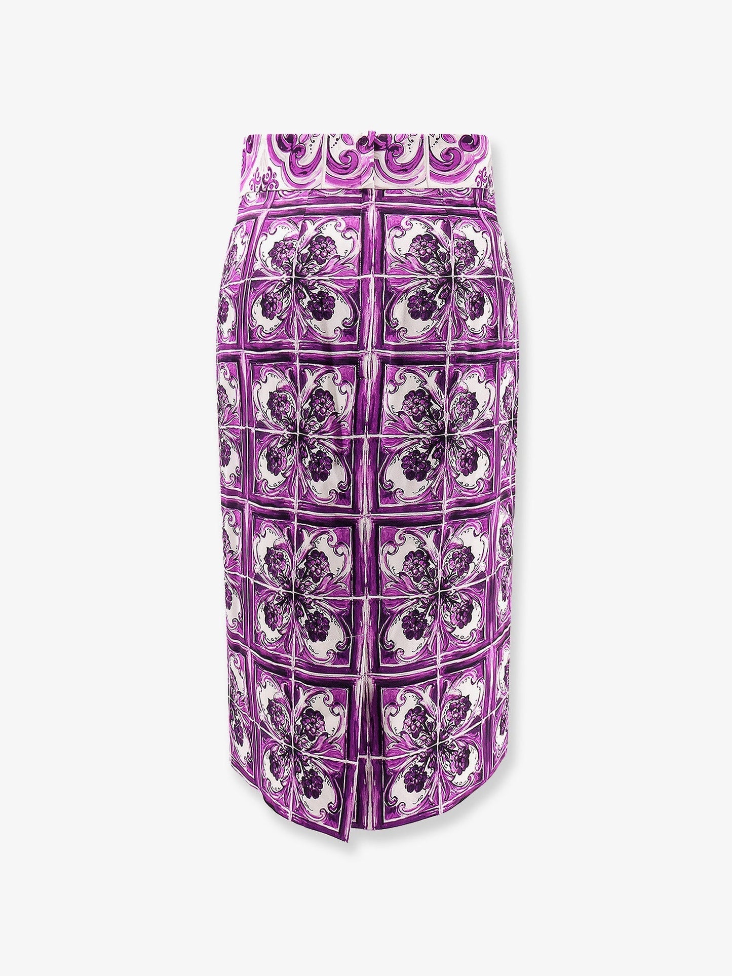 Dolce & Gabbana Women Maiolica Silk Pencil Skirt