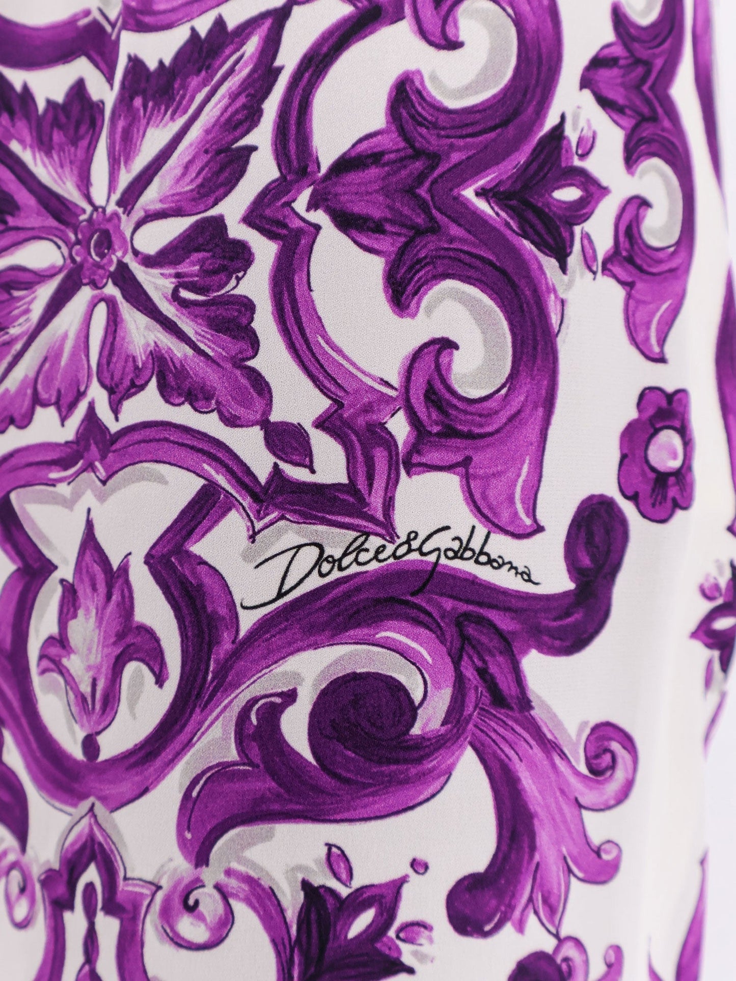 Dolce & Gabbana Women Silk Trousers With Maiolica Print