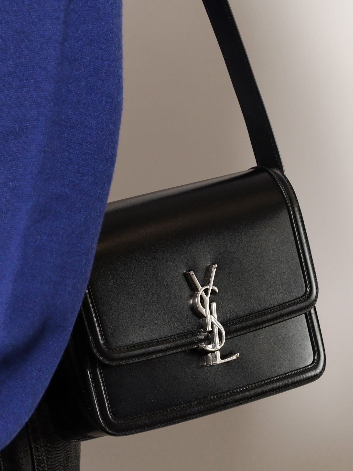 Saint Laurent Men Satchel Solferino Medium Leather Crossbody Bag