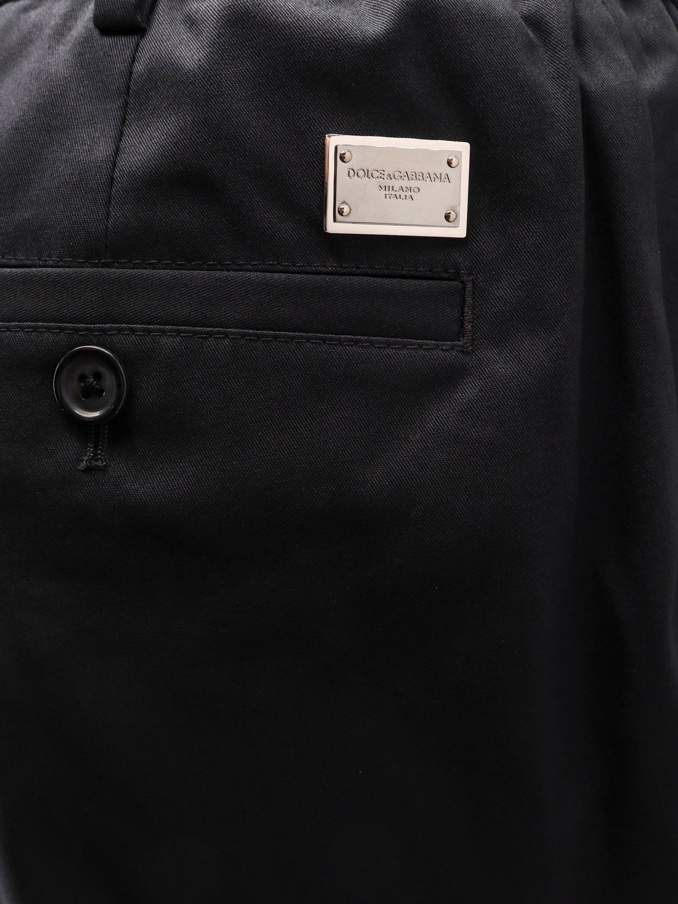 Dolce & Gabbana Men Cotton Trouser With Elastic Inserts And Drawstring