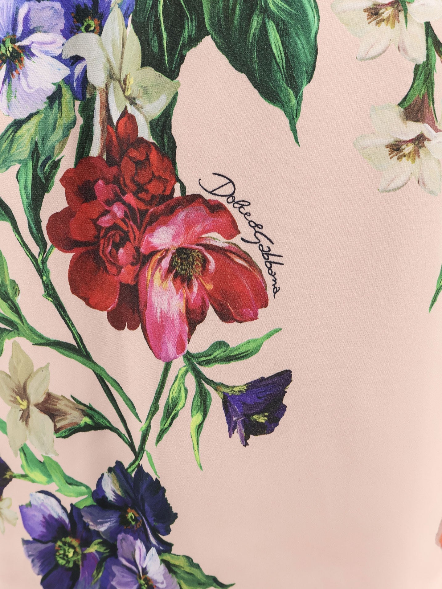 Dolce & Gabbana Women Satin Dress With Iconic Floral Print