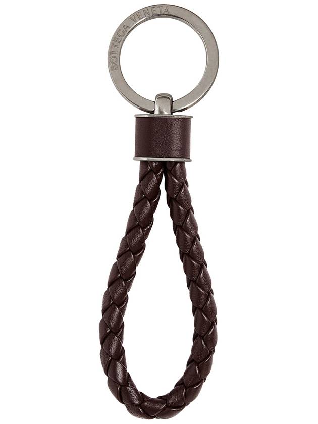 Bottega Veneta Intrecciato Leather Key Holder Fondant