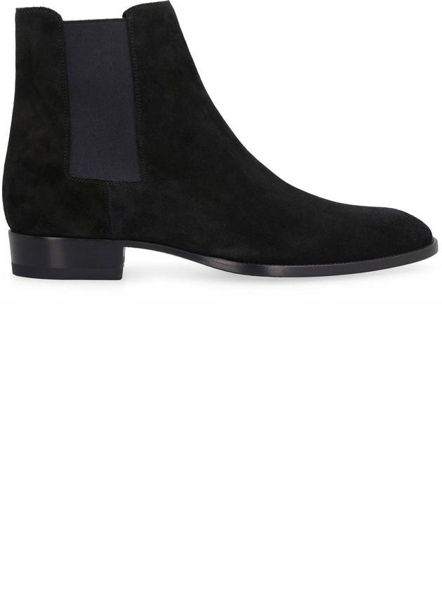 Saint Laurent Suede Classic Wyatt Chelsea Boots Black