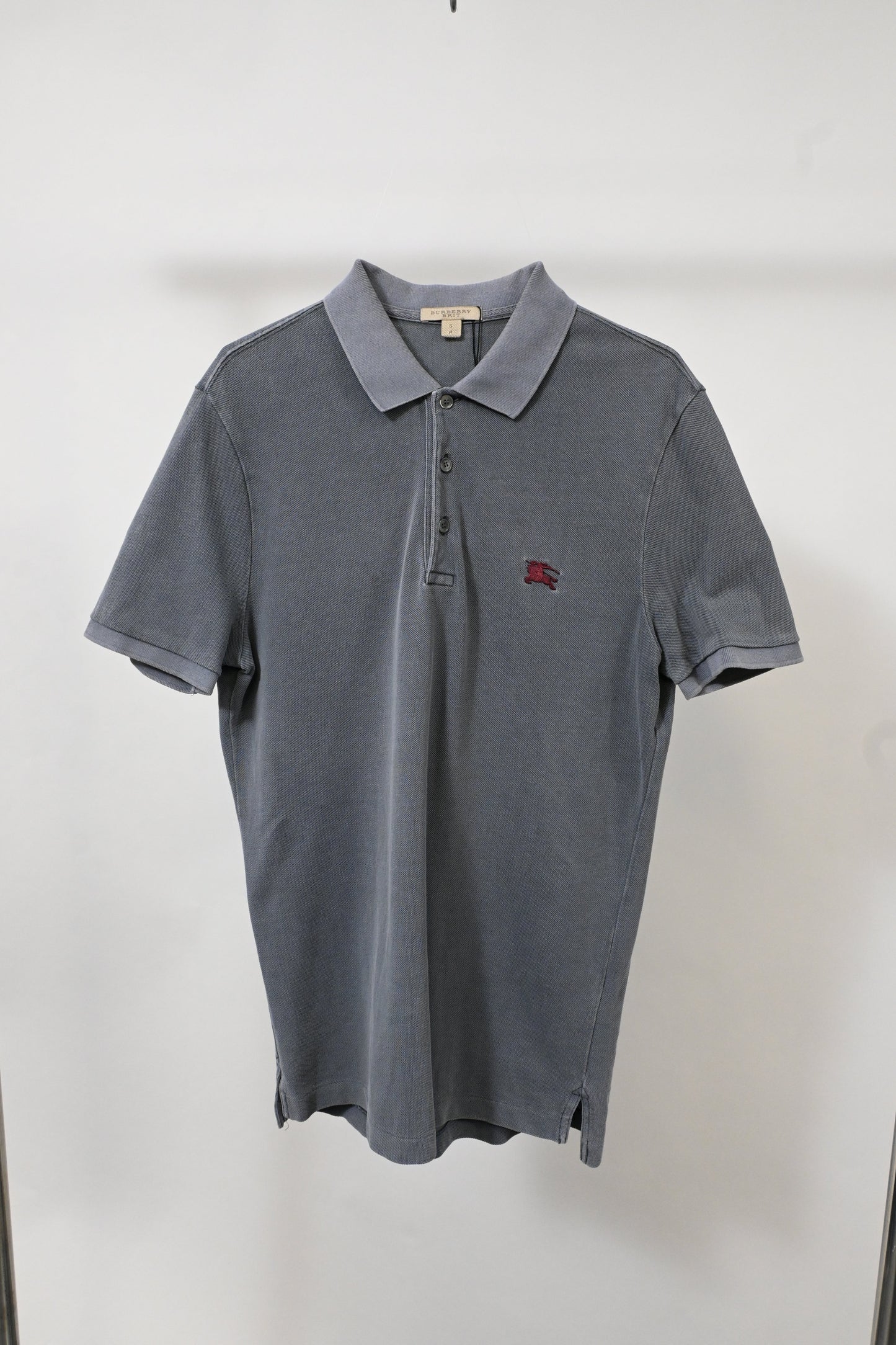 Burberry Brit Collar Short Sleeve Polo Shirt in Grey Cotton