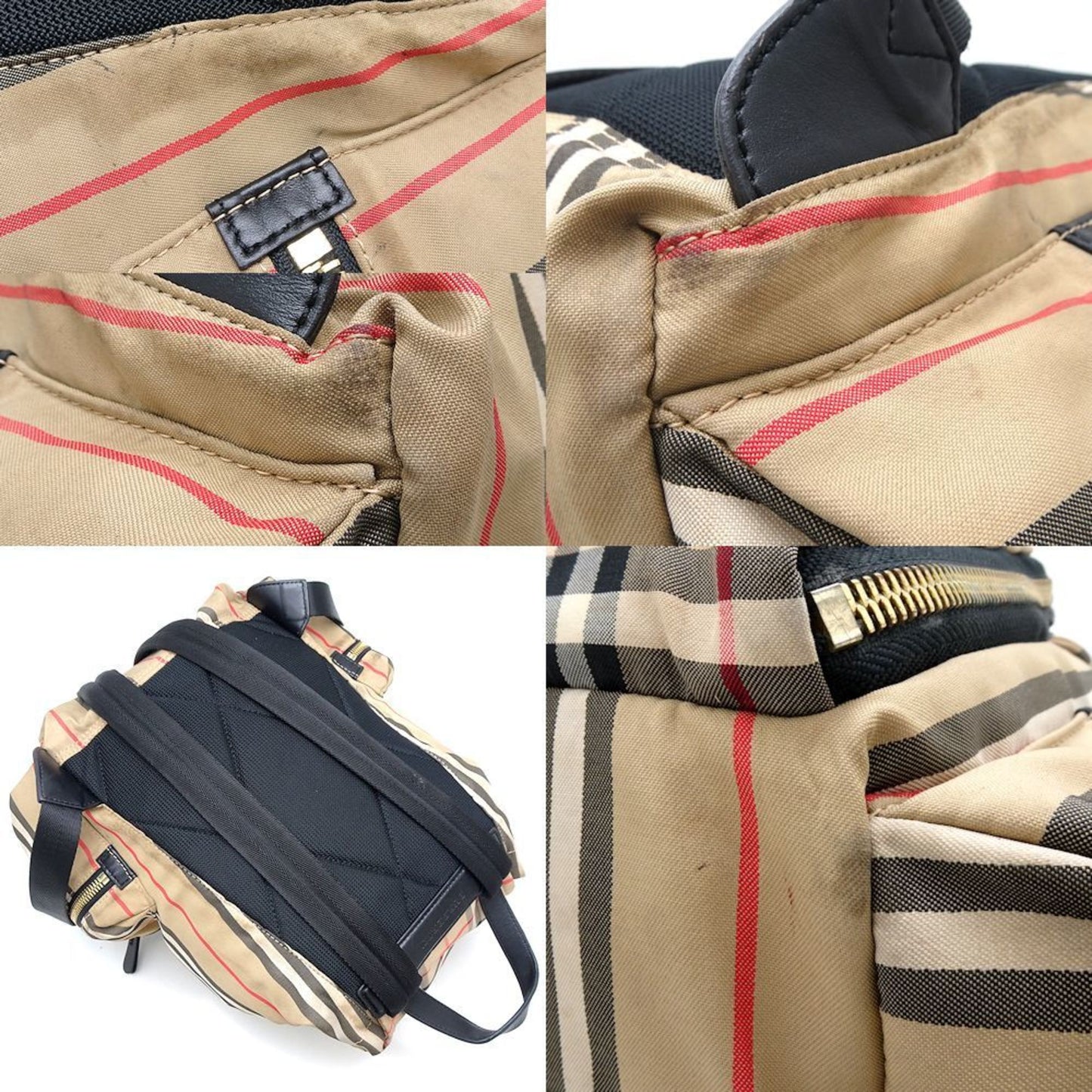 Burberry Nylon Canvas Leather Backpack ()