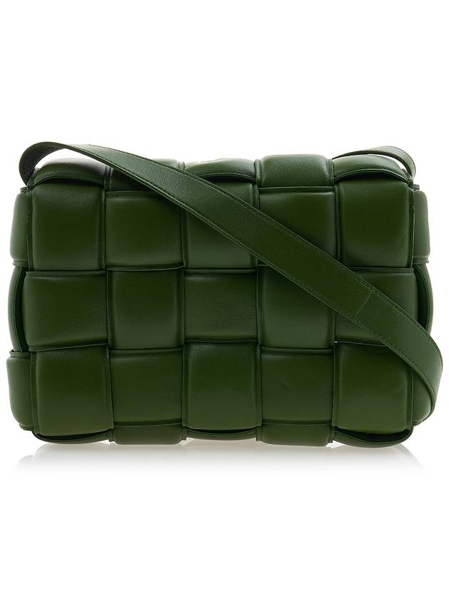 Bottega Veneta Gold Padded Cassette Padded Nappa Leather Small Cross Bag Military Green