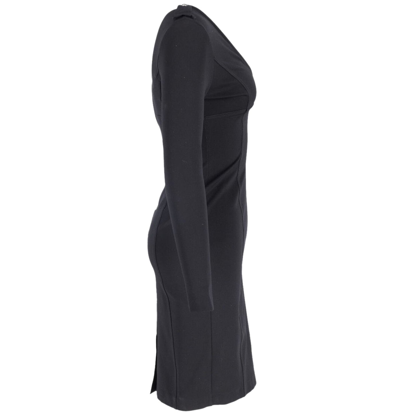 Burberry Dress with Epaulette in Black Acetate