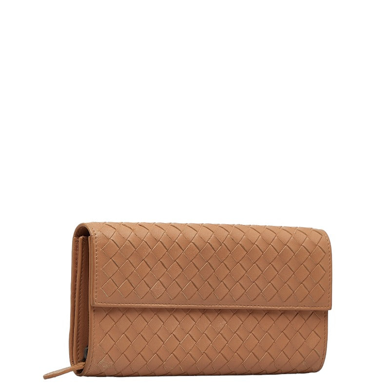 Bottega Veneta Intrecciato Long Wallet in Leather Pink Ladies