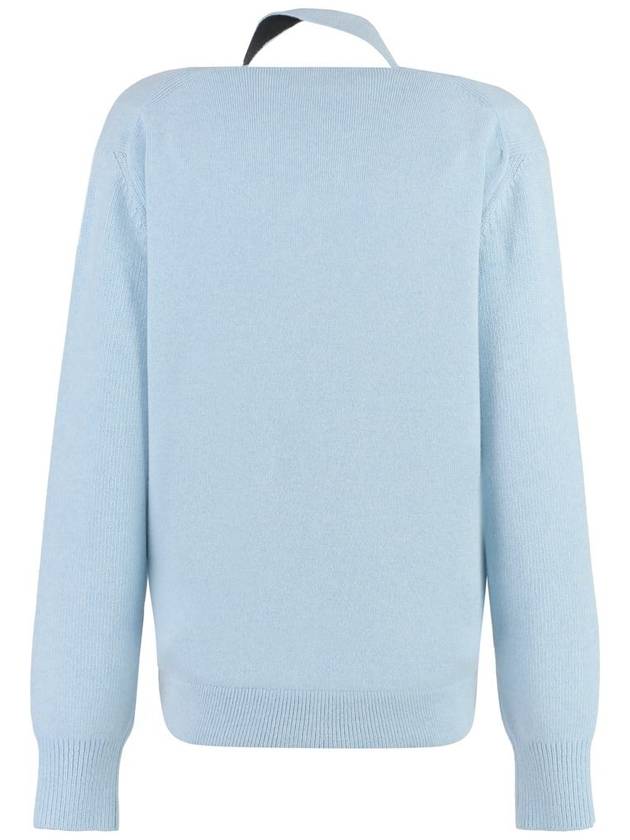Fendi Cutout Cashmere Cardigan Light Blue