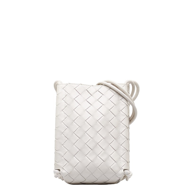 Bottega Veneta INTRACT Mini The Knot Shoulder Bag 639293 White Leather