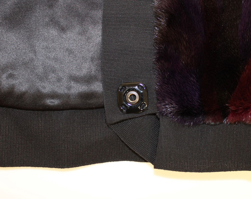 Dolce & Gabbana Purple MINK Fur Scarf Foulard Neck Women's Wrap