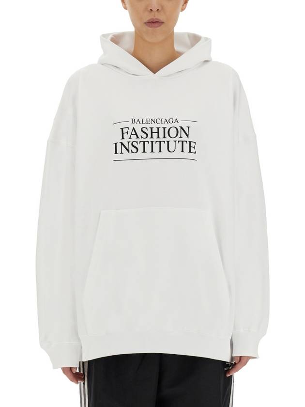 Balenciaga Fashion Institute Large Fit Hooded Top White