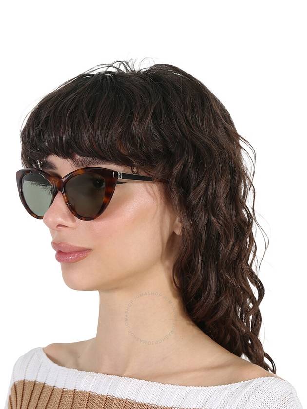 Saint Laurent Saint Laurent Green Cat Eye Ladies Sunglasses SL M81 003 55