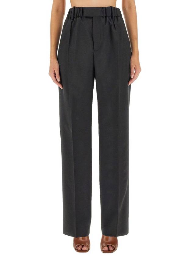Bottega Veneta Light Wool Wide Leg Pants Black