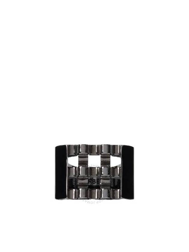 Burberry Burberry Ruthenium-Plated Cube Ring, Size Medium
